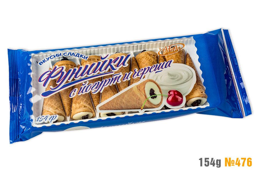 Фунийки с йогурт и череша 2